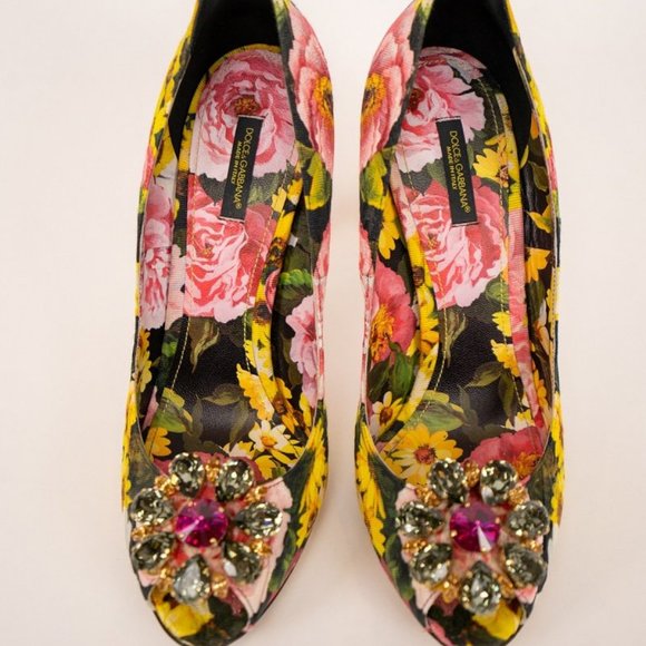 Dolce & Gabbana Floral Peep Toe Pump - Picture 4 of 5